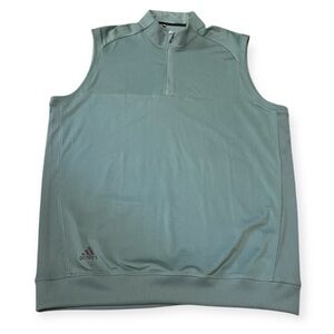 Men's Adidas Golf Classic Club Quarter Zip Vest Sage Green Size XL